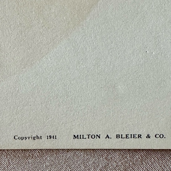Vintage 1941 Milton A. Bleier & Co. French Provincial Water color print - Picture 5 of 8